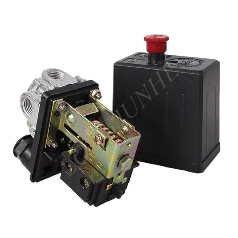 1 Pcs 220 V Compressor Pressure Switch Heavy Duty Air Compressor Pressure Switch Control Valve Mayitr 71 PSI -113 PSI Black (Black)
