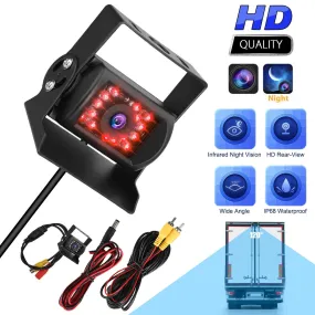 12V-24V Truck Rear View Backup Camera Heavy Duty 18 LEDs CCD High