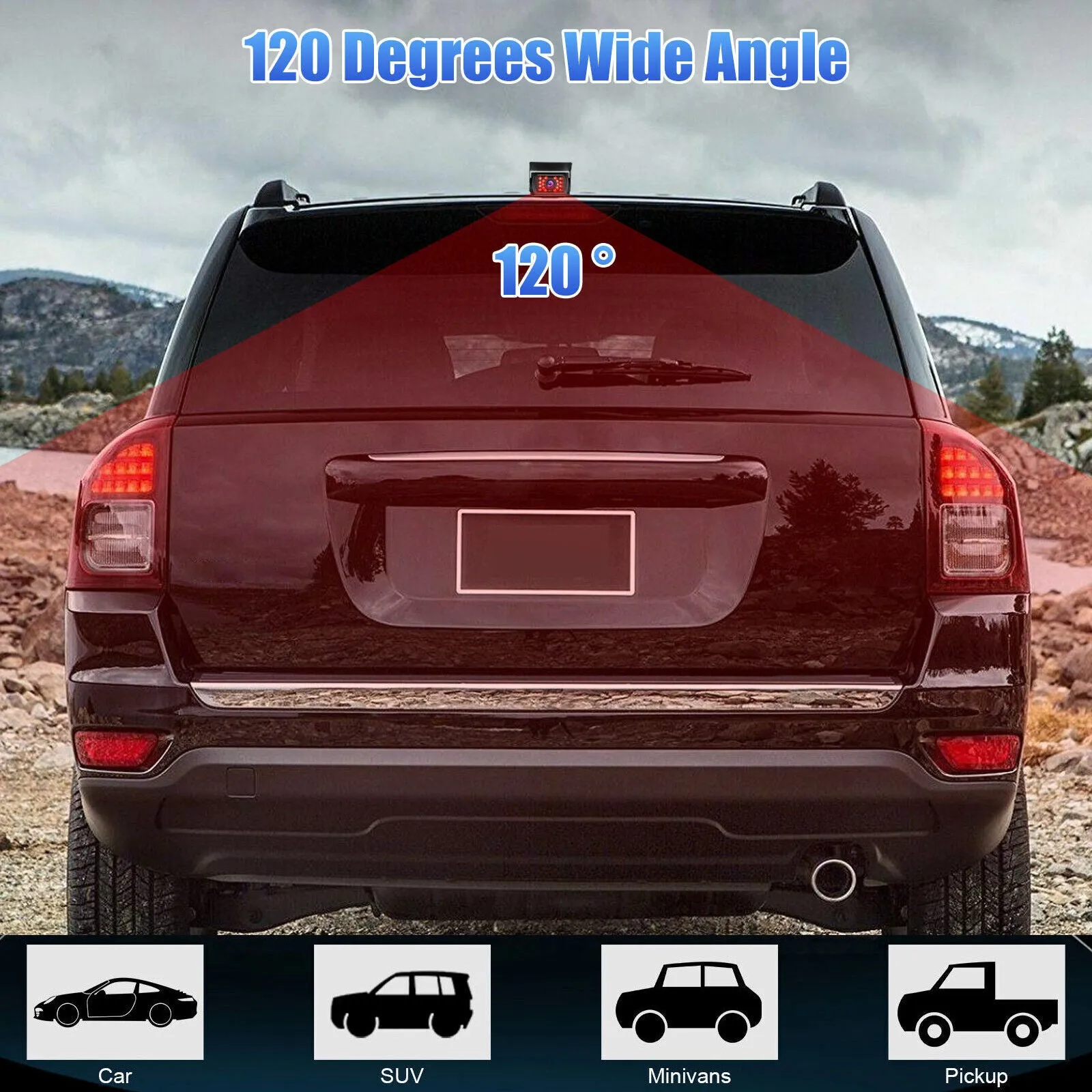 12V-24V Truck Rear View Backup Camera Heavy Duty 18 LEDs CCD High