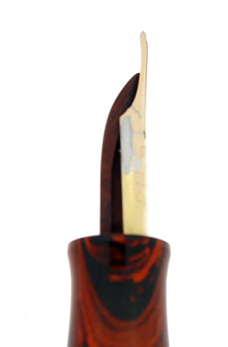 1920S WATERMAN #52 RED RIPPLE FOUNTAIN PEN RARE MUSIC NIB RESTORED