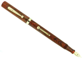 1920S WATERMAN #54 RED RIPPLE FOUNTAIN PEN F-BBB 2.38MM FLEX NIB RESTORED