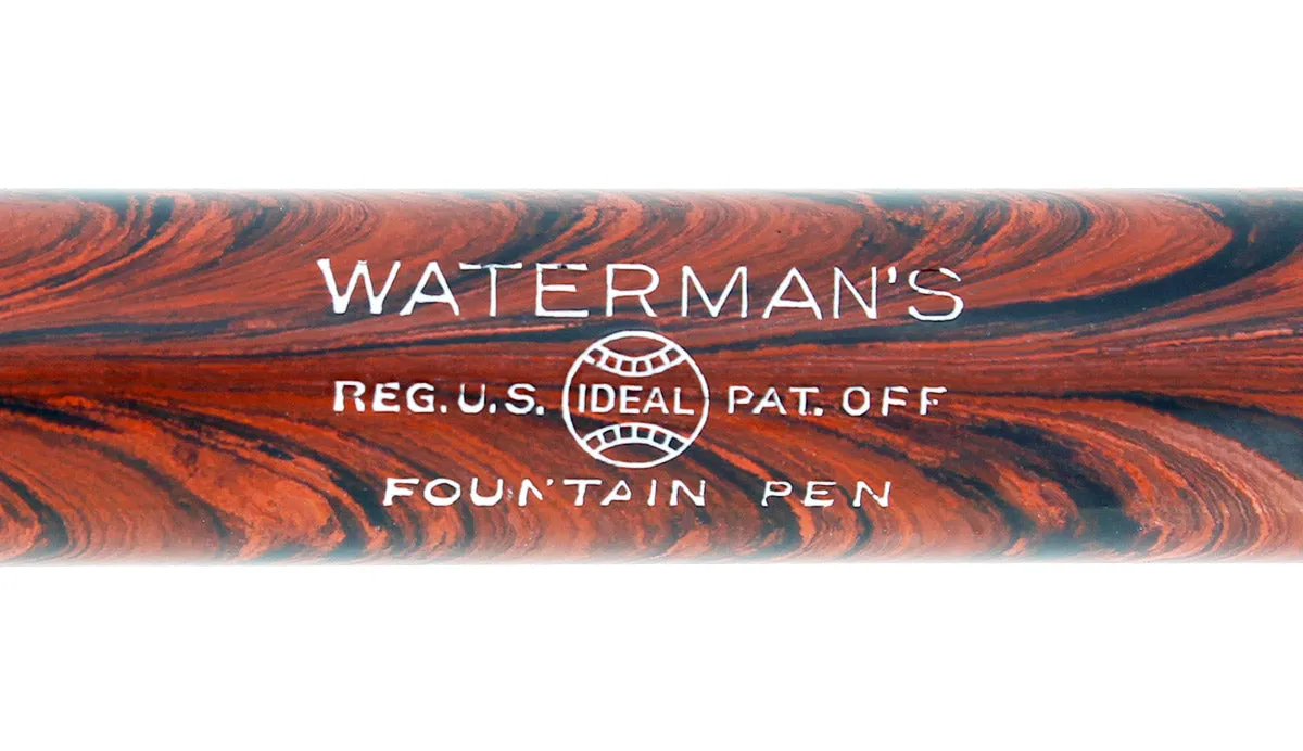 1920S WATERMAN #54 RED RIPPLE FOUNTAIN PEN F-BBB 2.38MM FLEX NIB RESTORED