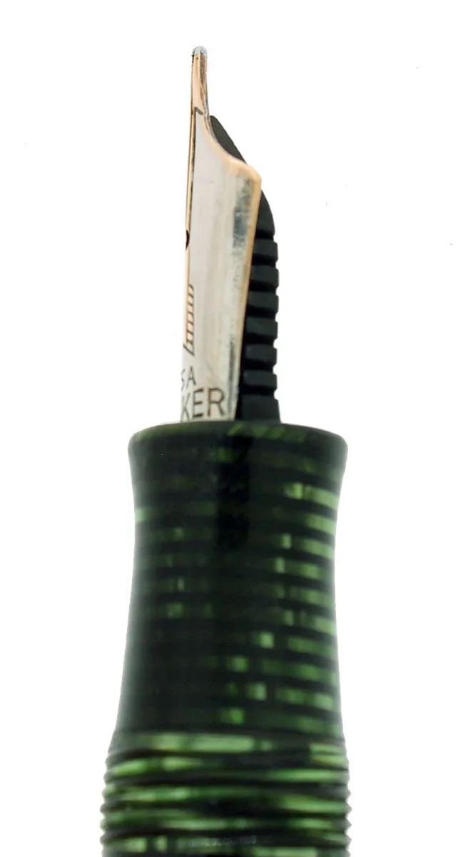 1936 PARKER VACUMATIC EMERALD PEARL DOUBLE JEWEL STANDARD FOUNTAIN PEN RESTORED