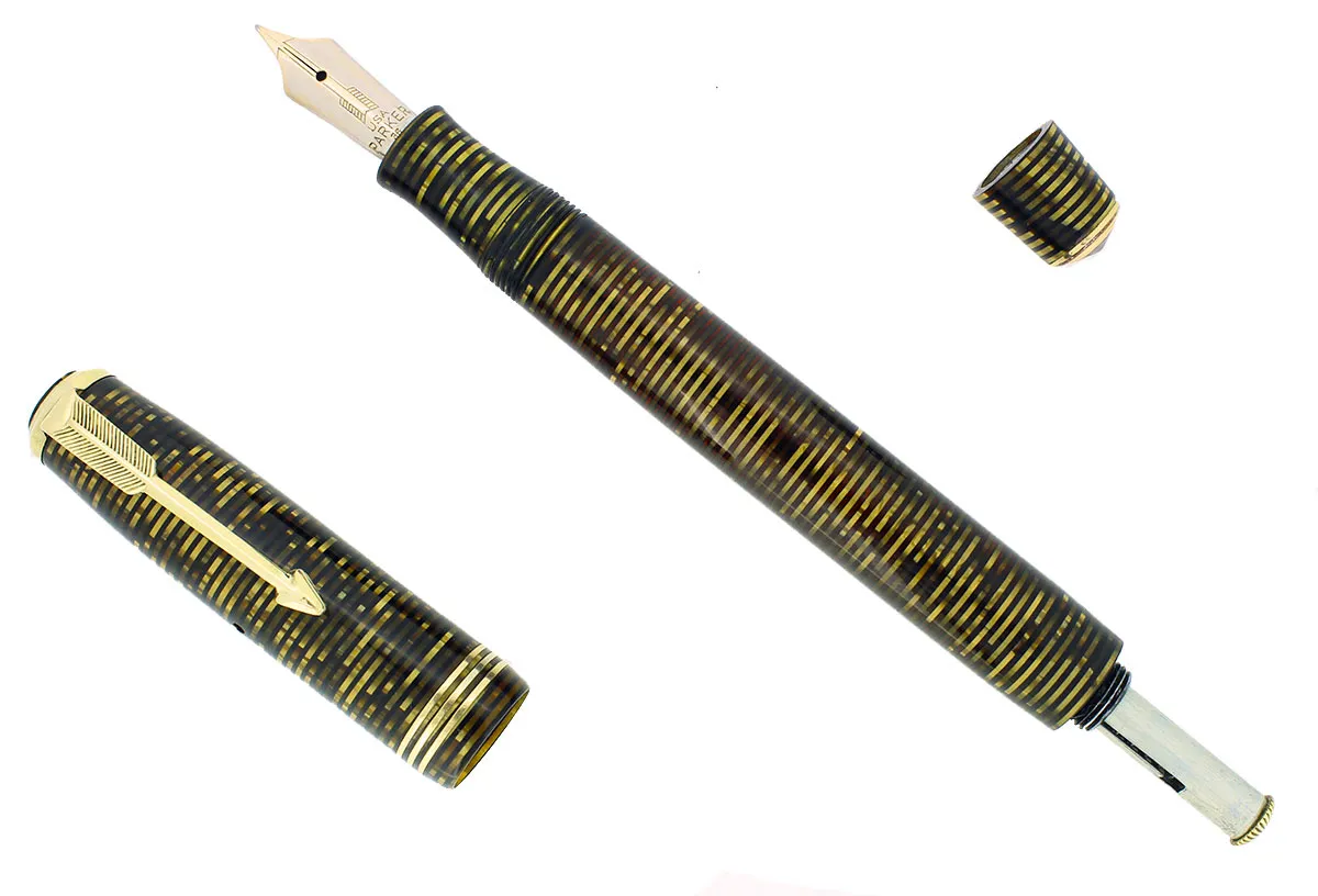1937 PARKER GOLDEN PEARL VACUMATIC DOUBLE JEWEL STANDARD FOUNTAIN PEN RESTORED