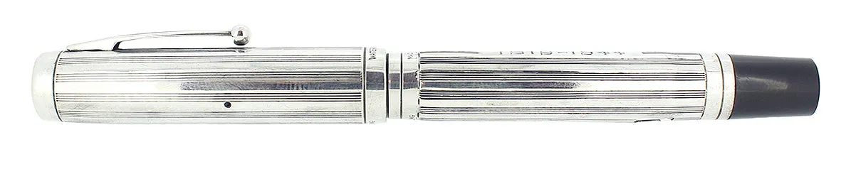 1944 WATERMAN 403 STERLING SHERATON OVERLAY FOUNTAIN PEN F-BBB FLEX NIB RESTORED