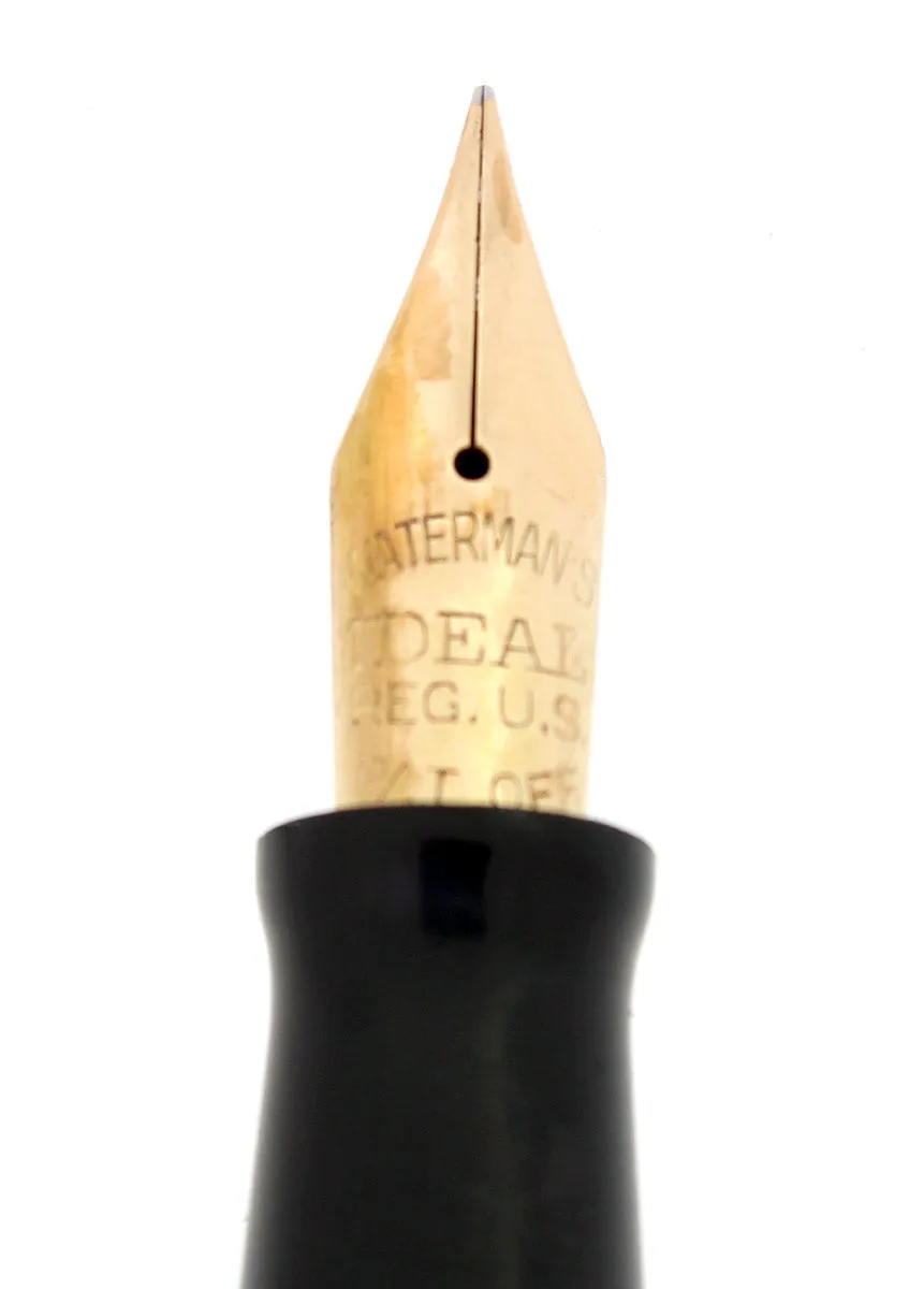 1944 WATERMAN 403 STERLING SHERATON OVERLAY FOUNTAIN PEN F-BBB FLEX NIB RESTORED