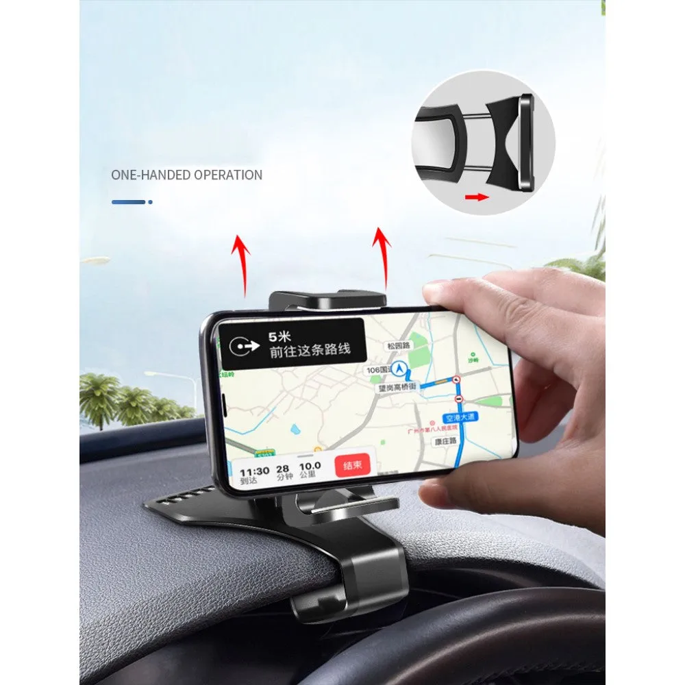 3 in 1 Car GPS Smartphone Holder: Dashboard / Visor Clamp   AC Grid Clip for BLU Dash JR K, D141k - Black
