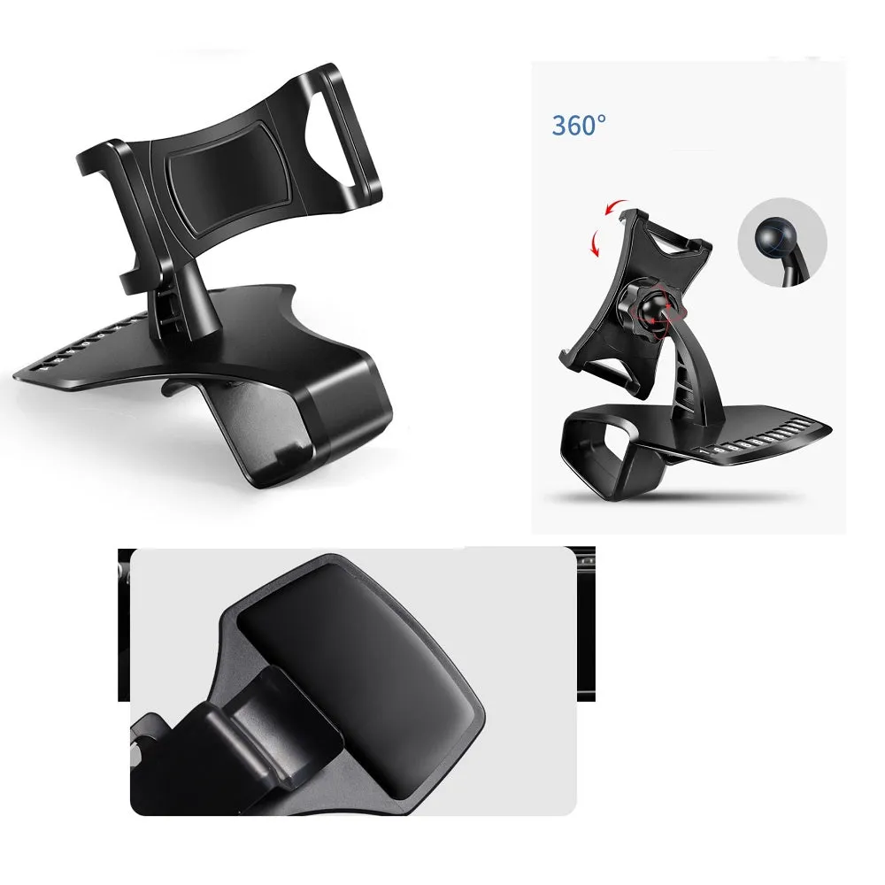 3 in 1 Car GPS Smartphone Holder: Dashboard / Visor Clamp   AC Grid Clip for BLU Dash JR K, D141k - Black