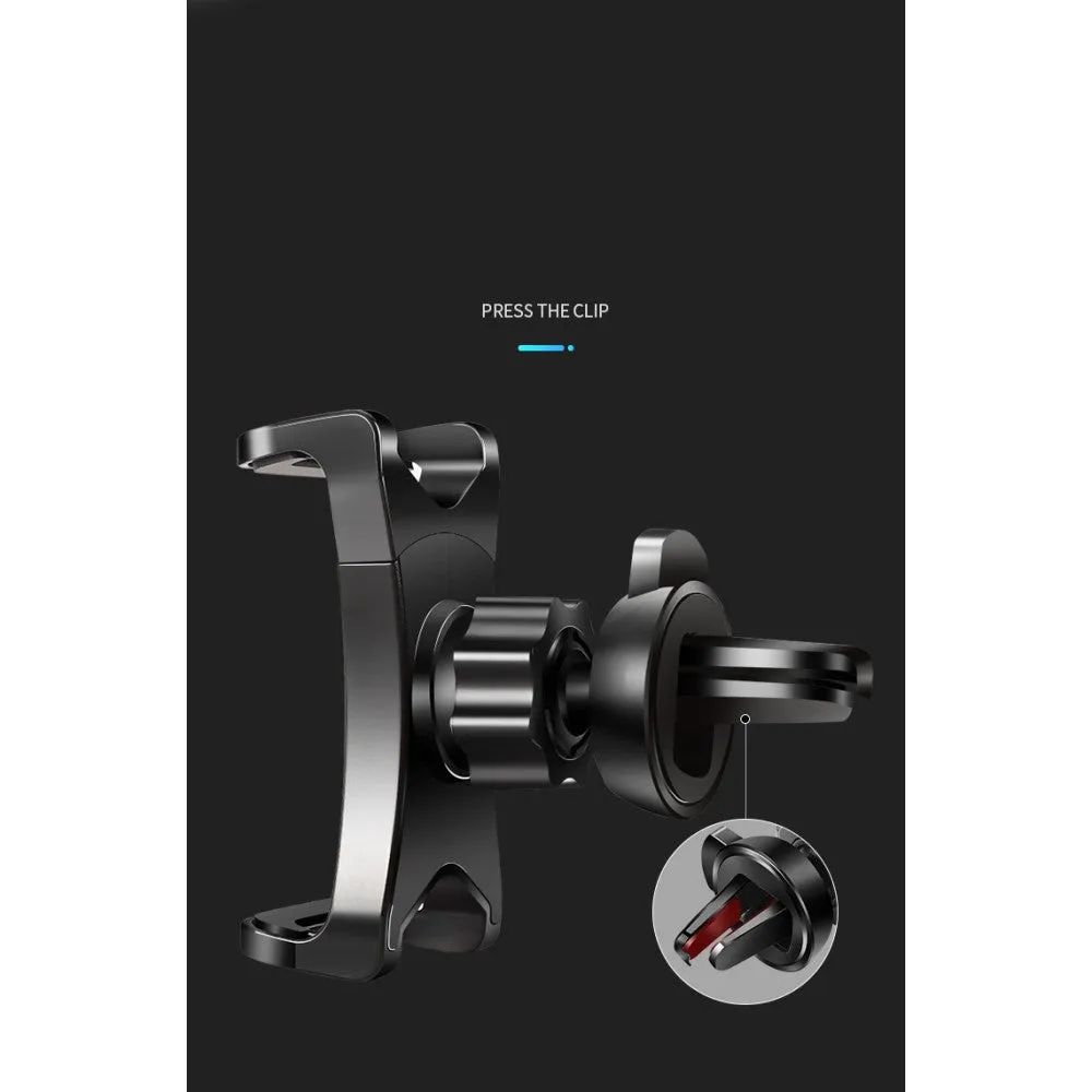 3 in 1 Car GPS Smartphone Holder: Dashboard / Visor Clamp   AC Grid Clip for BLU Dash JR K, D141k - Black