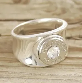 40 Caliber Concave Bullet Ring Bullet Jewelry, Custom, 9mm