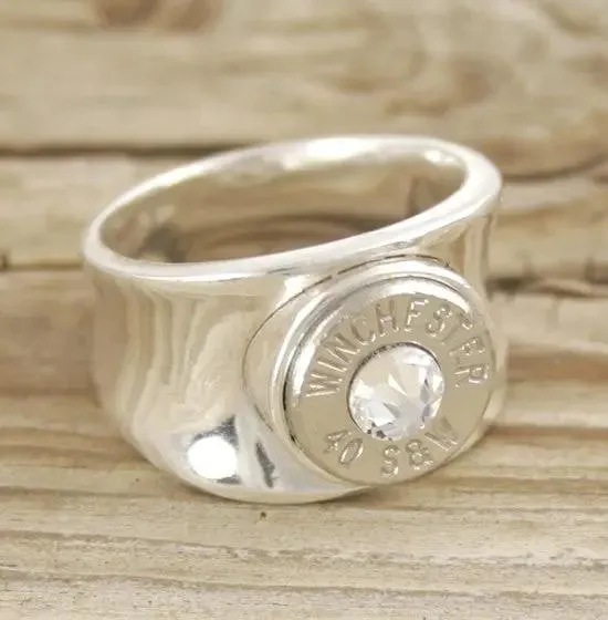 40 Caliber Concave Bullet Ring Bullet Jewelry, Custom, 9mm