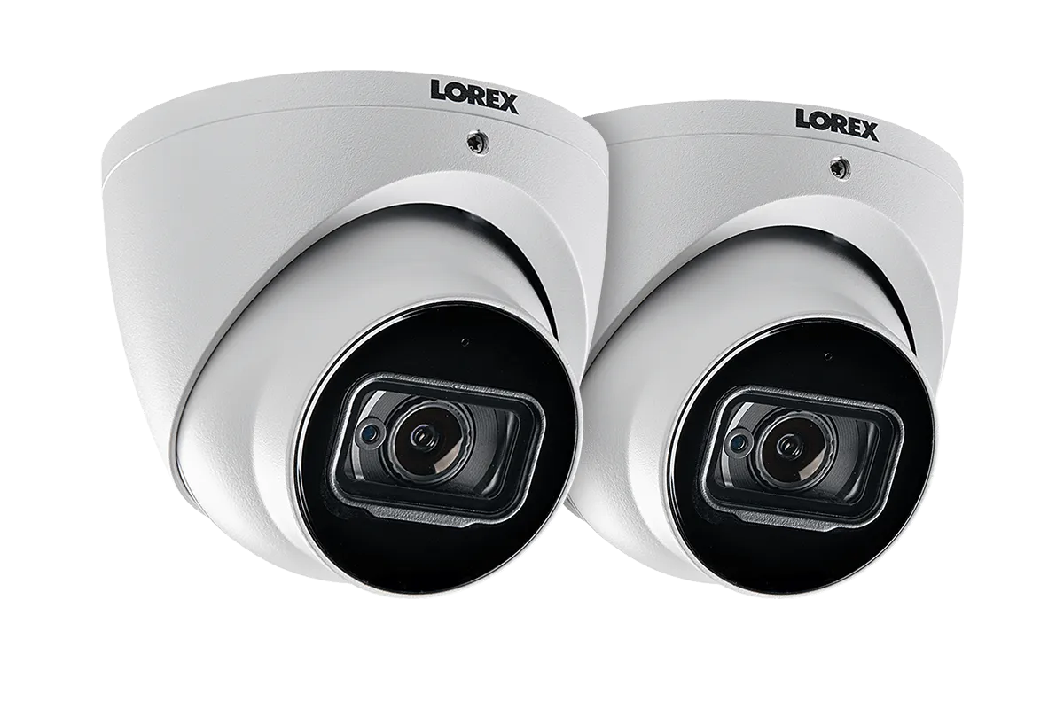 4K Ultra HD Resolution 8MP Outdoor Dome Camera with 150 Night Vision (2-Pack)