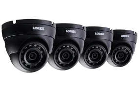 4MP Metal Dome Camera with 150FT Color Night Vision, HEVC, Black (4-pack)