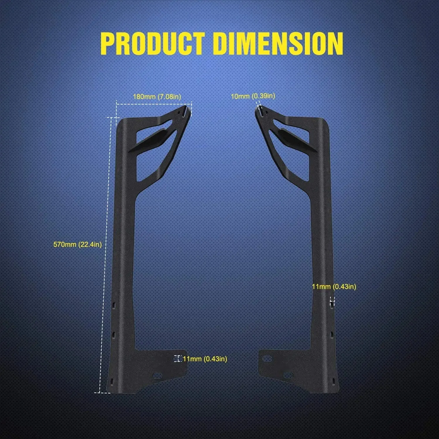 50 Inch Light Bar Windshield Frame Mounts For 2007-2017 Jeep Wrangler JK