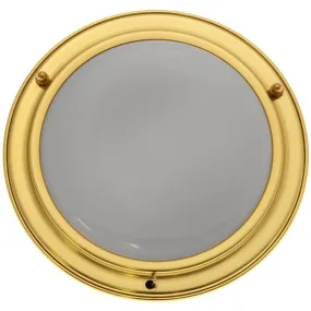 6 1/2" Recess Light LED Brass Opal Switched