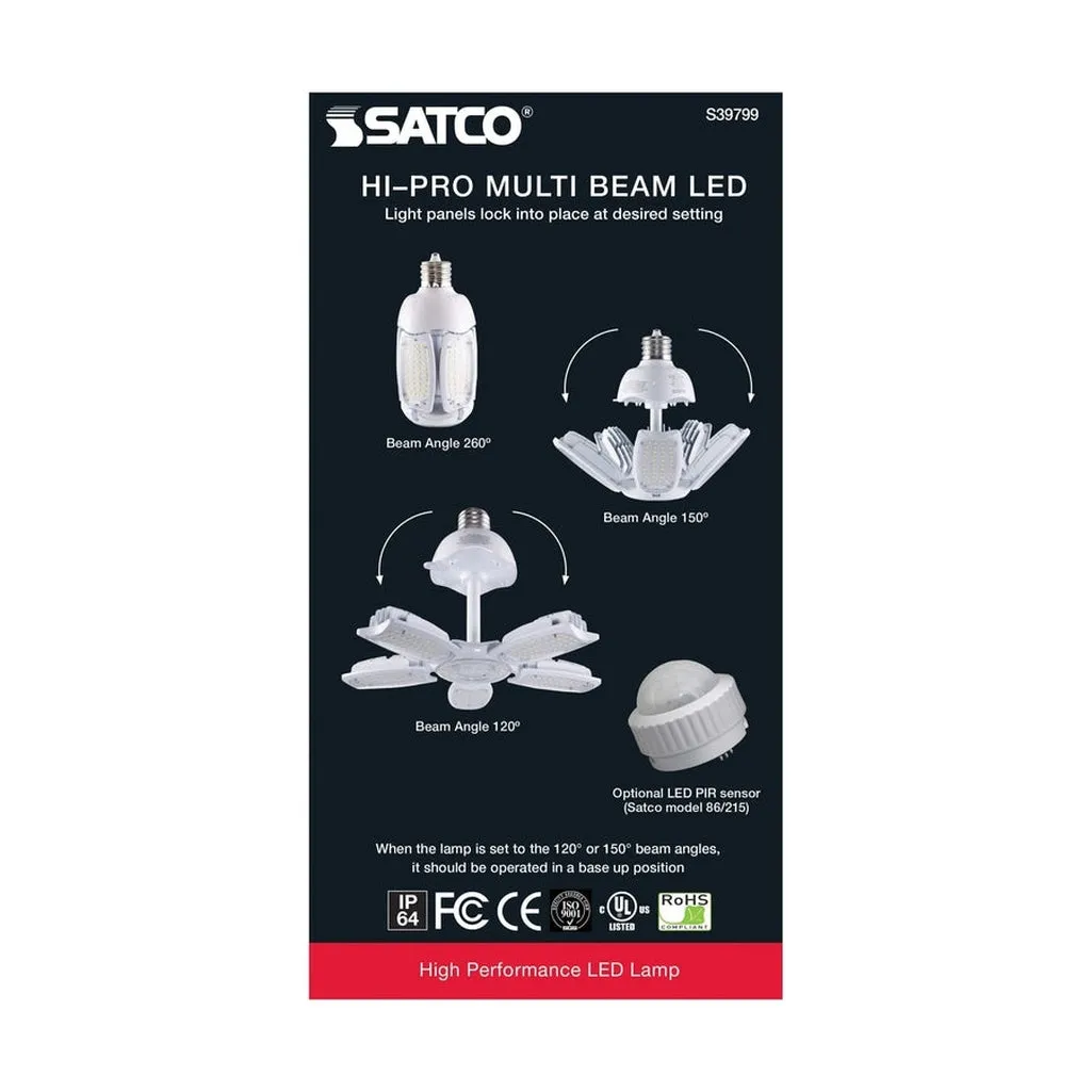60 Watt LED HID Replacement - 2700K - Mogul extended base - Adjustable Beam Angle - Type B Ballast Bypass -100-227V