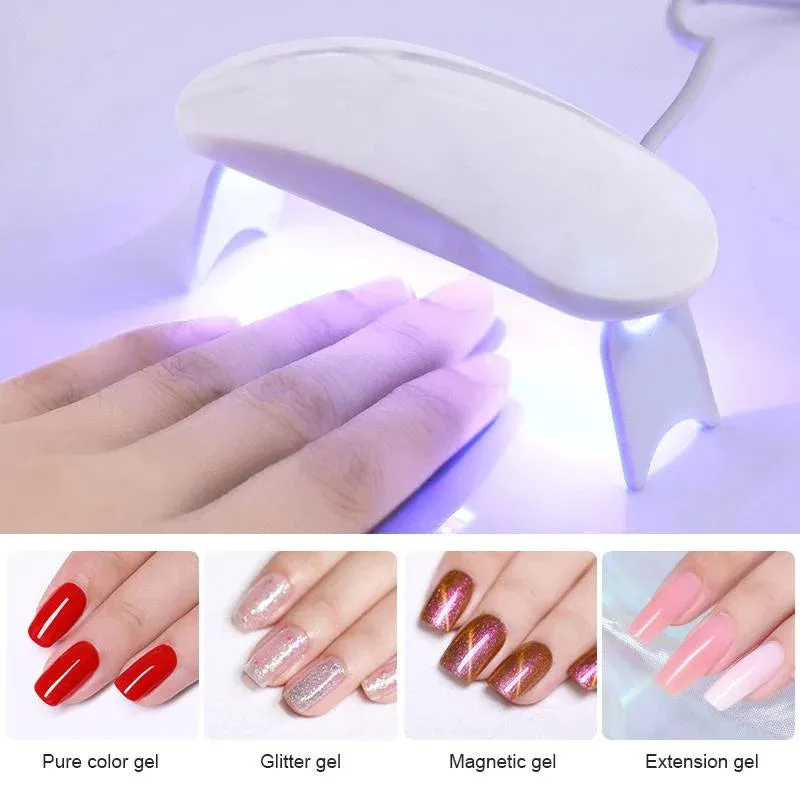 6W Mini Nail Dryer UV Led Lamp For Nails Manicure All Types Gel Polish Drying  Portable USB Machine Nail Art Tool