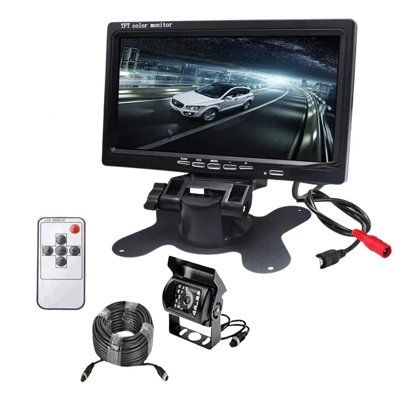7 Inch Tft Lcd Color Monitor Car Reverse Rear View Camera System Kit Dc-18