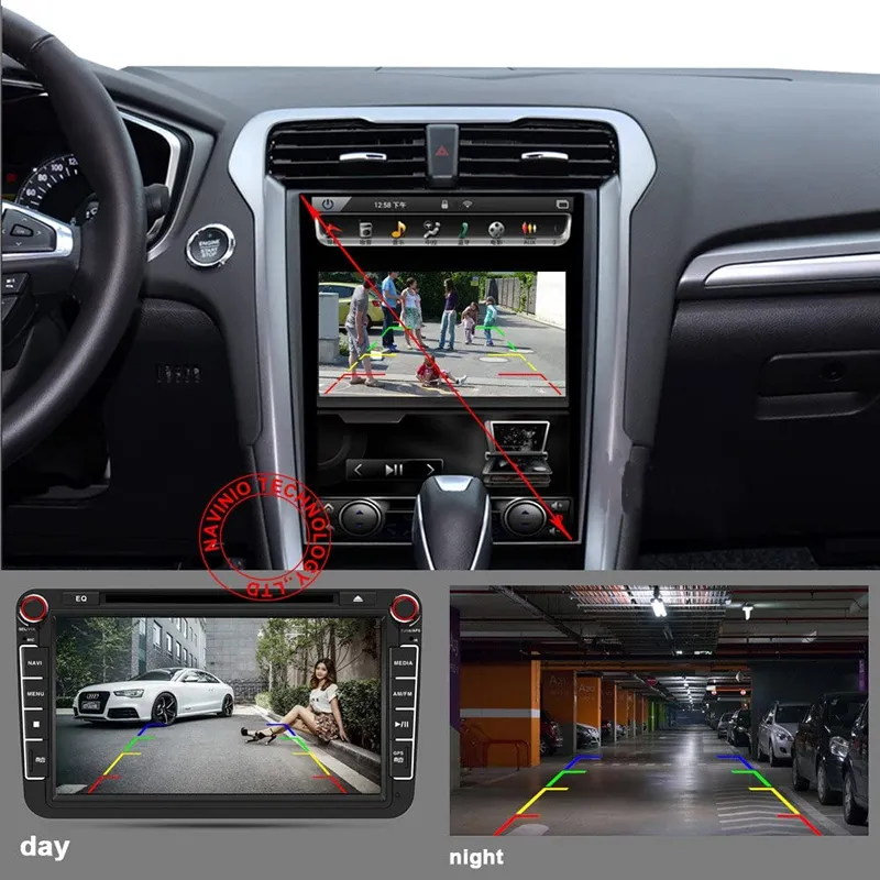7 Inch Tft Lcd Color Monitor Car Reverse Rear View Camera System Kit Dc-18