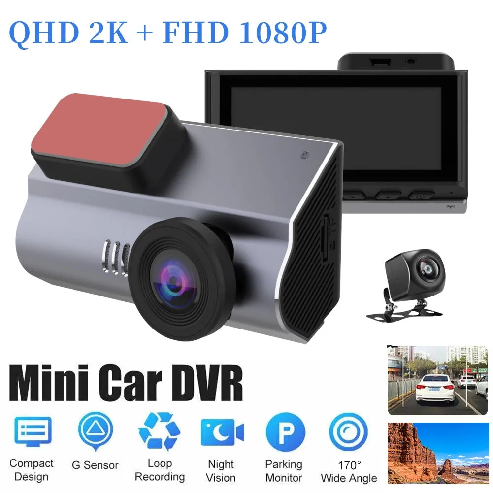 A5 Dual Lens Car Dvr Driving Recorder 2k HD Front Rear Dual