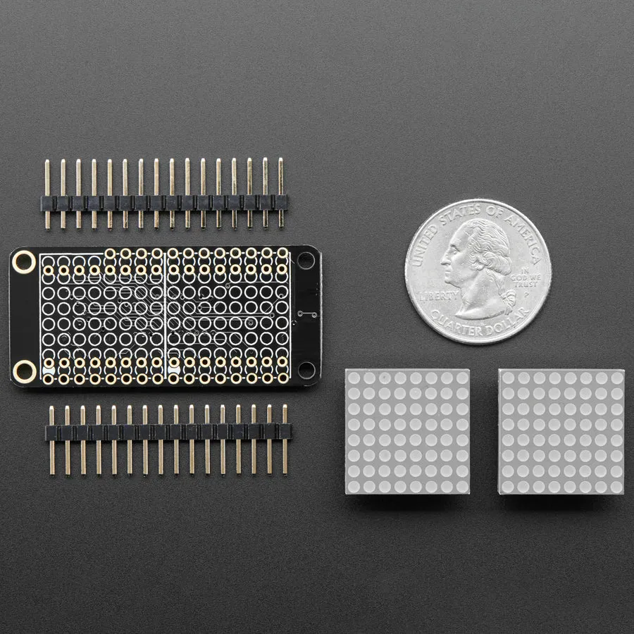 Adafruit 0.8" 8x16 LED Matrix FeatherWing Display Kit