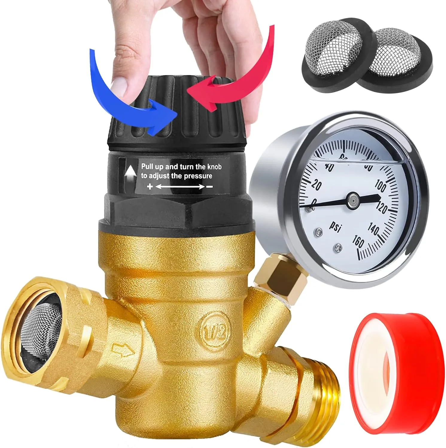 Adjustable RV Water Pressure Regulator for Campers