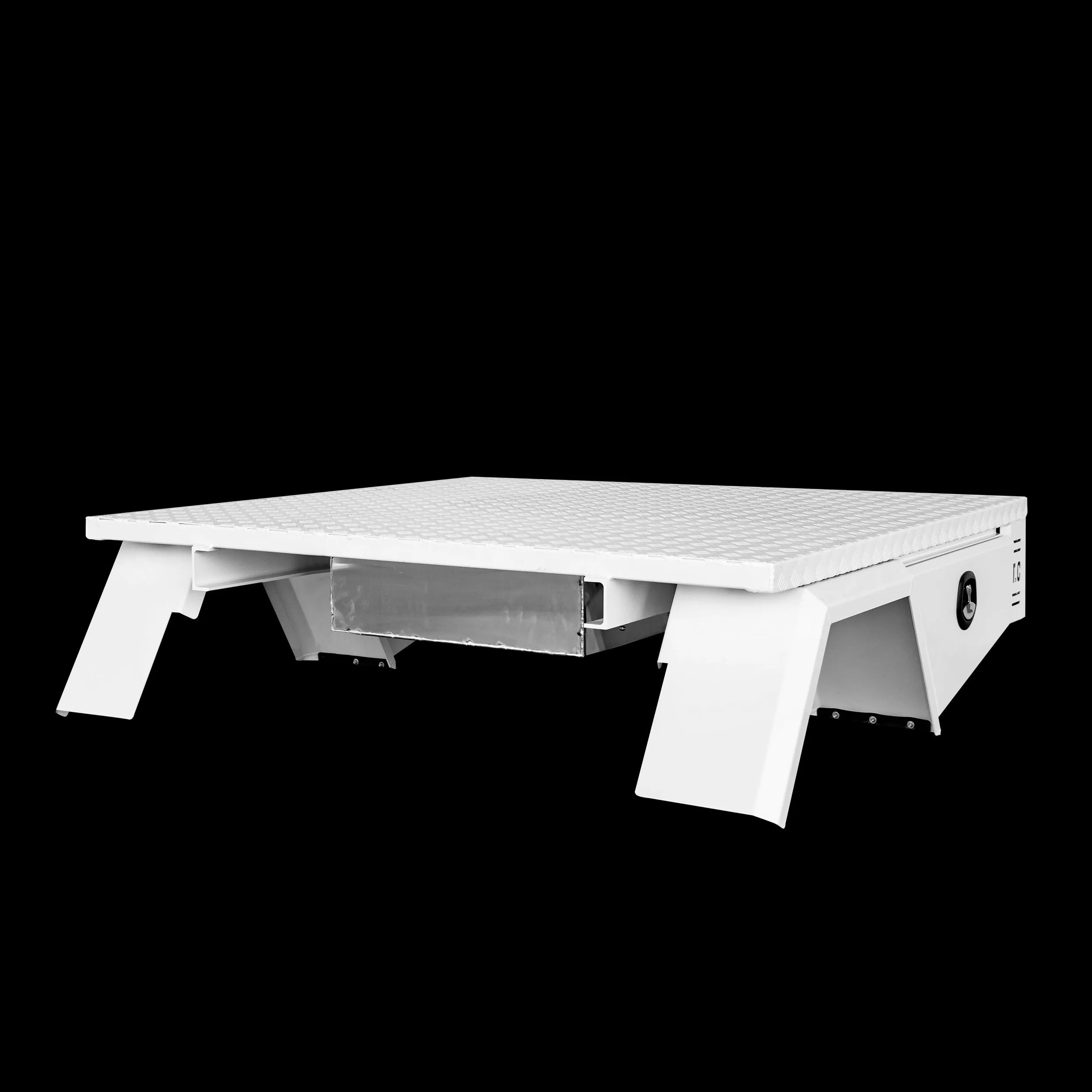 Aluminium Tray 1950mm No Headboard - White
