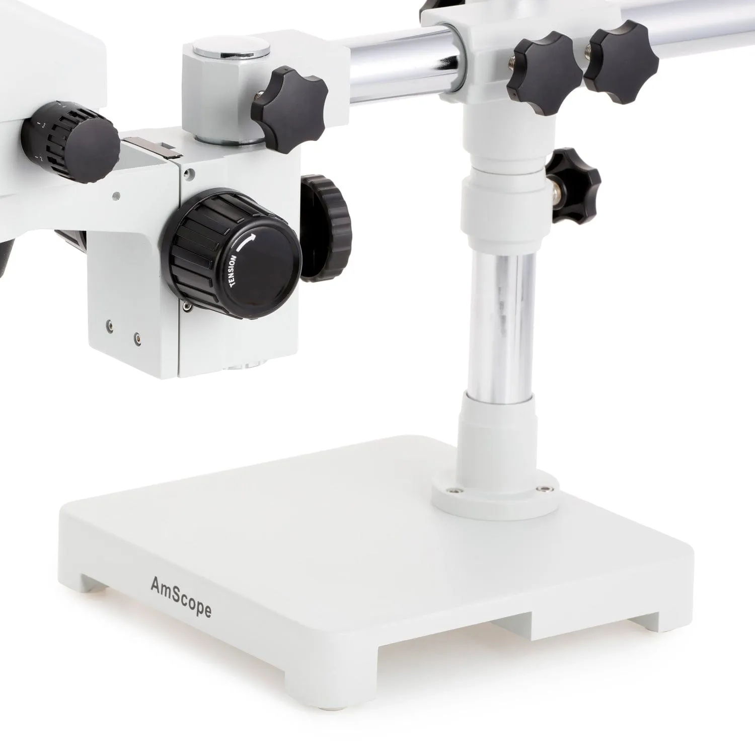 AmScope SM-3 Series Simul-Focal Lockable Zoom Trinocular Stereo Microscope with 80 LED Direction Variable Ring Light and HDMI Camera on Single Arm Boom Stand