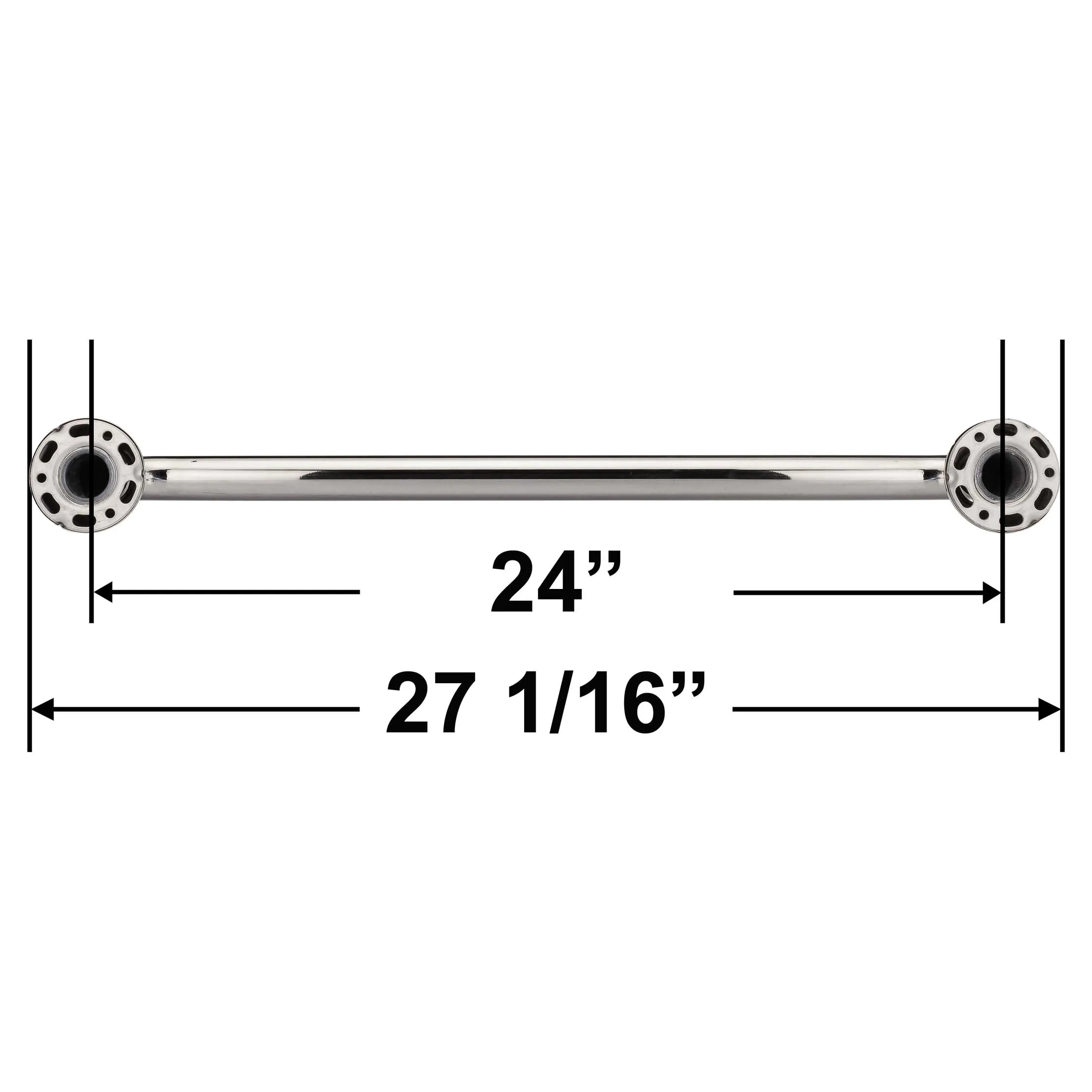 Bathroom Grab Bar, Decorative, Dome Escutcheon, 24 In. X 1 1/4 In.