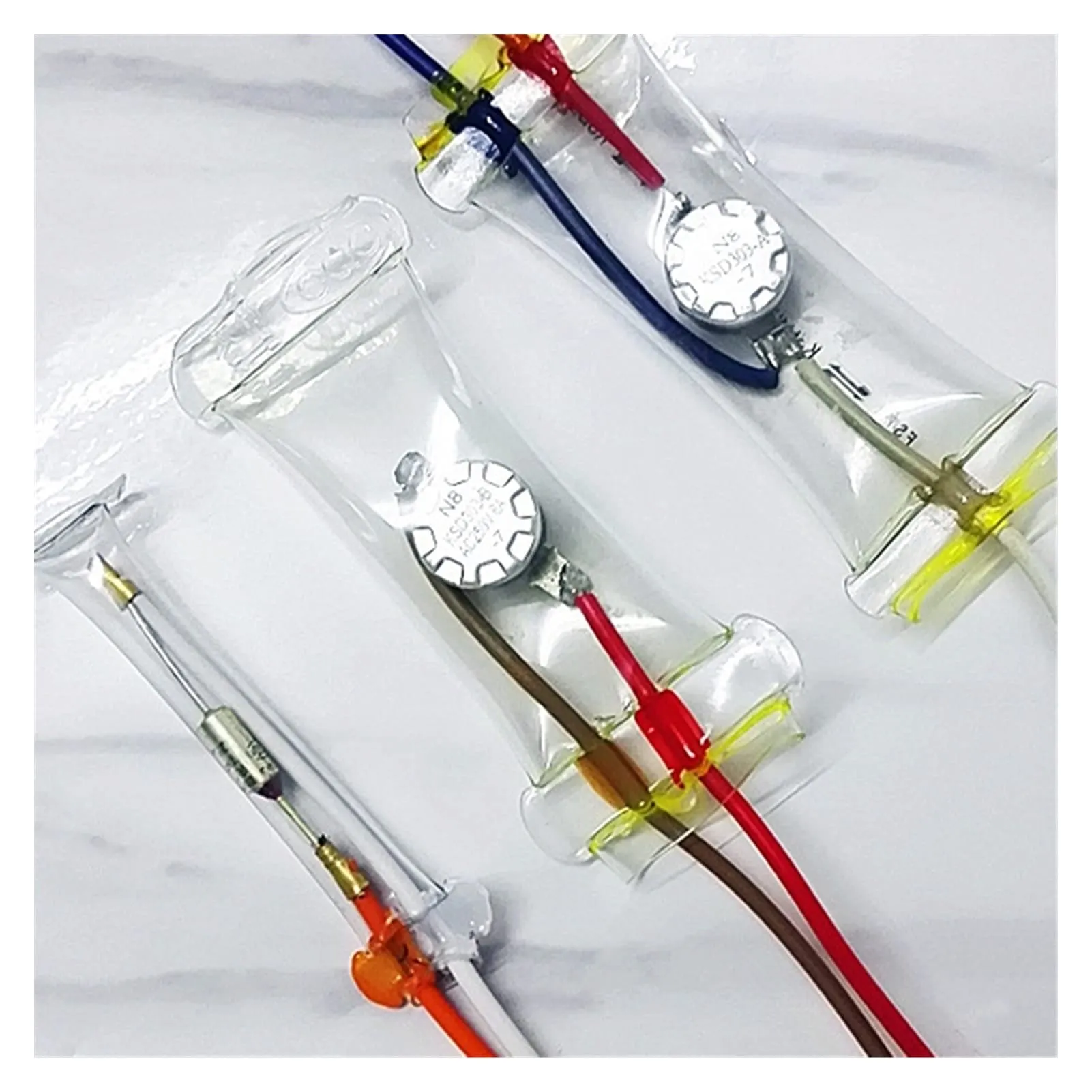 Bimetal Refrigerator Temperature Sensor 76cm Replacement Fridges - 2-Wire -7° AC 250V Defrost Probe Parts