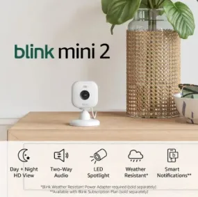 Blink Mini 2 Indoor/Outdoor 1080p Plug-In Security Camera (2-Pack)