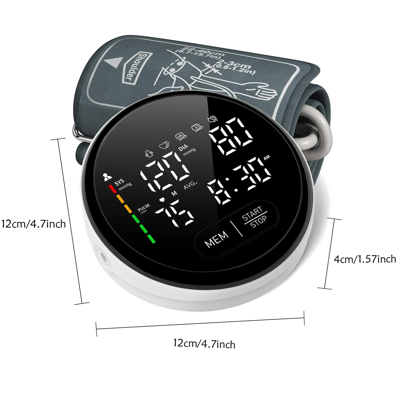 Blood Pressure Monitor Upper Arm Automatic Blood Pressure Machine with Adjustable Cuff 8.7"-16.5", 2x120Sets Memory High Blood Pressure Monitors for Home Use Include Batteries with Storage Bag