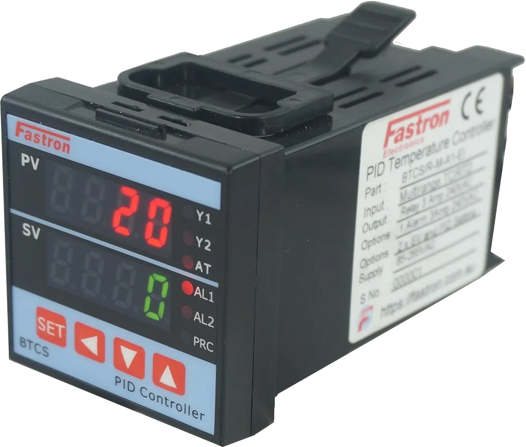 BTCS/A-M-A2, PID Controller 48x48mm, 85-265VAC, 4-20mA output 2 Alarms, Multirange TC/RTD/4-20mA Input