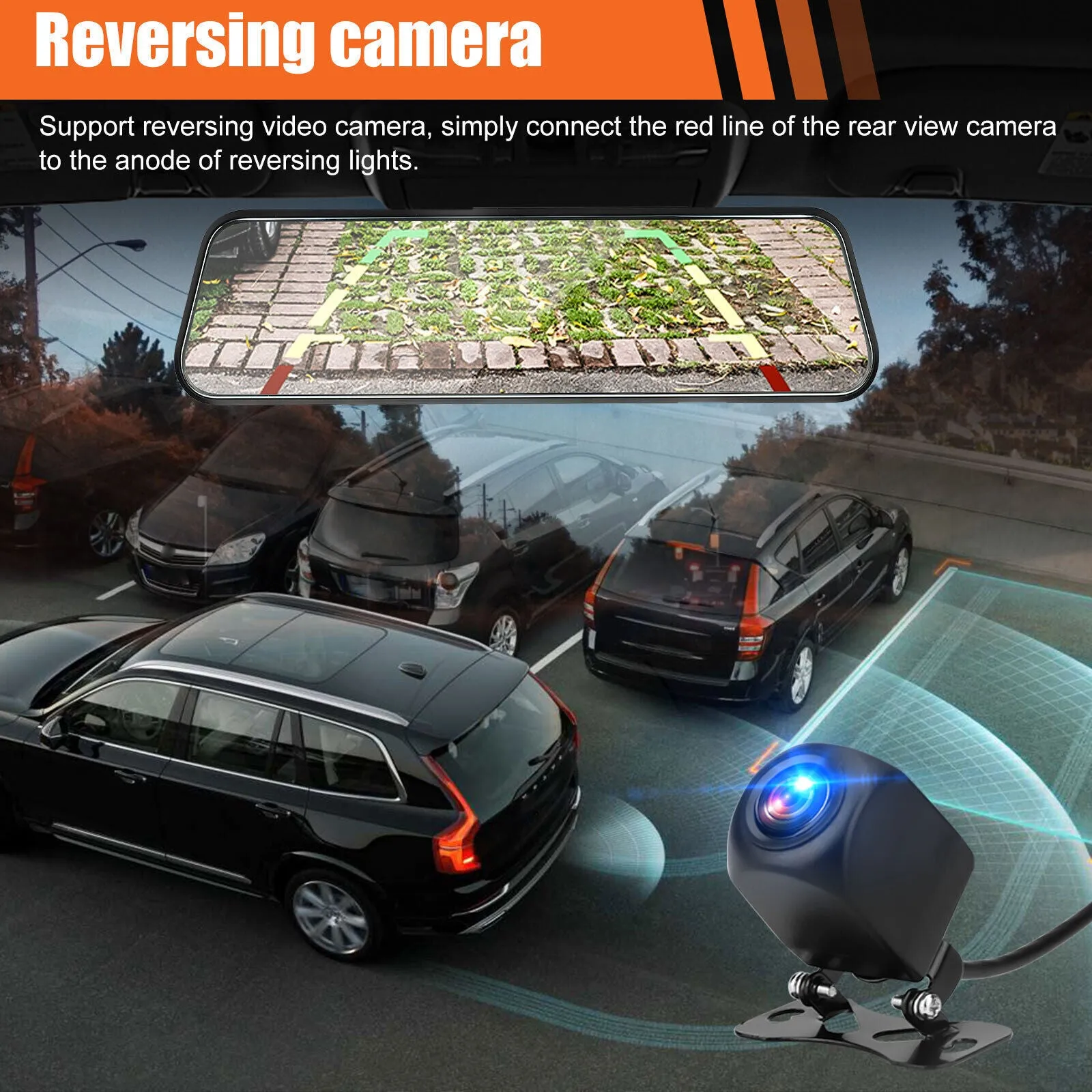 Car Dvr Dash Cam 10 inch Full-Screen Dual-Lens Video Recorder