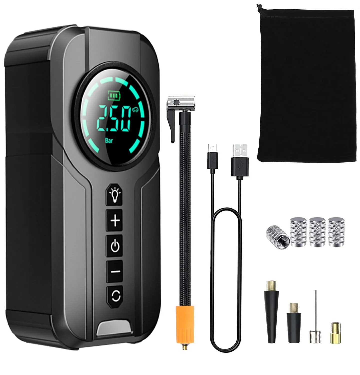 Car Tire Inflator Pump Portable Car Air Compressor Wireless