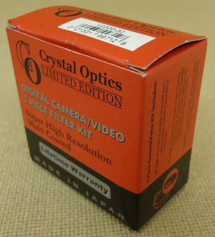Crystal Optics V0300-30 Digital Camera/Video 3 Piece Filter Kit -- New