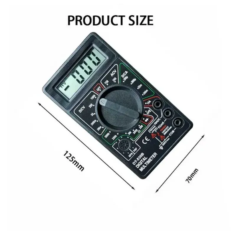 Digital Multimeter With Removable Battery Cover Fc-8