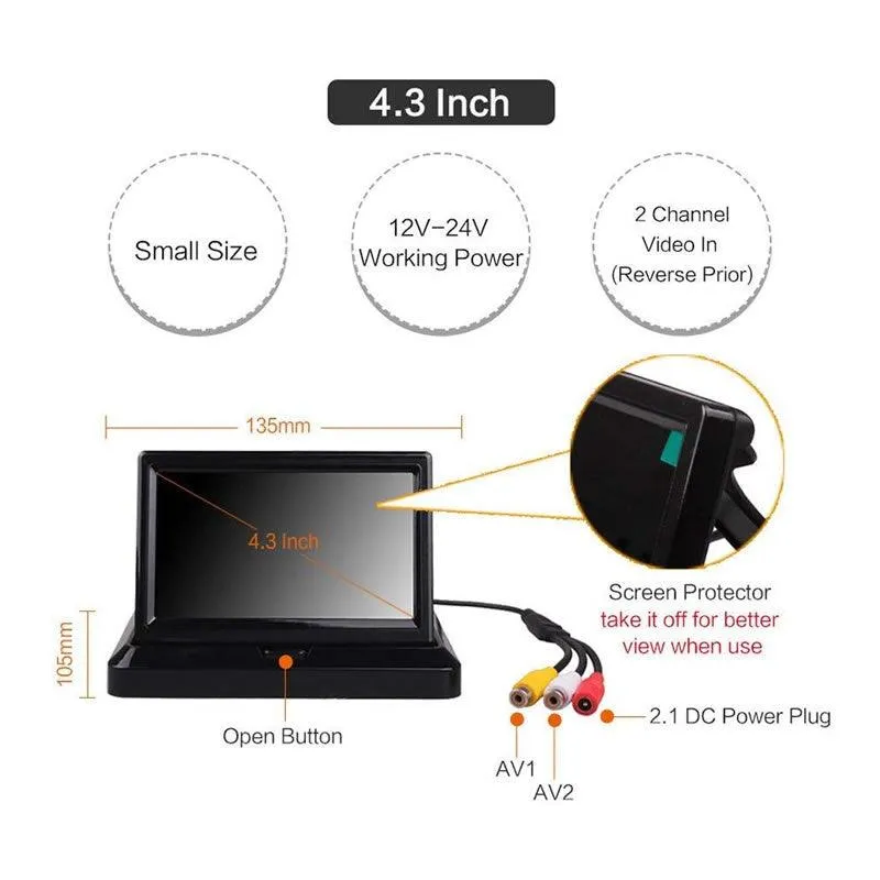 Digital TFT LCD Car Rear View Backup Monitor CTC-594