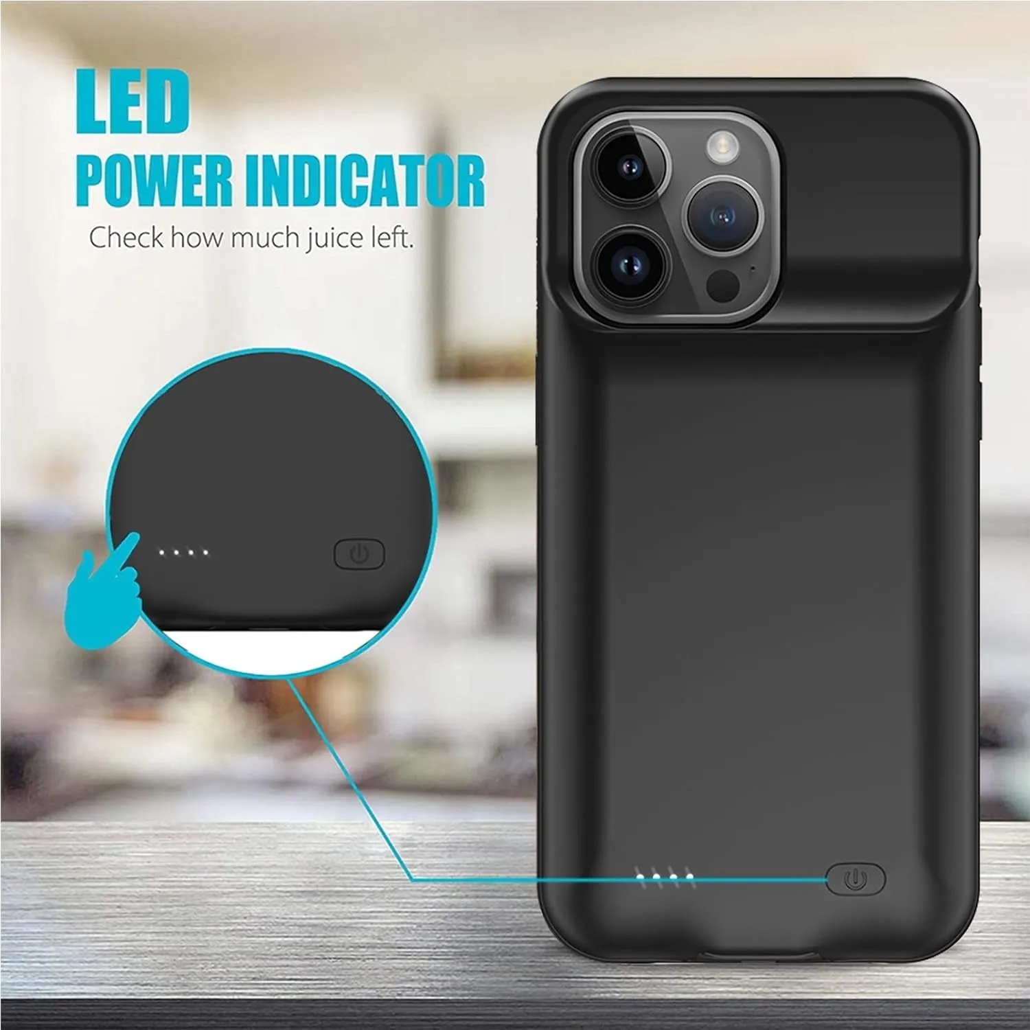 Entronix Apple iPhone 13 Pro Max/12 Pro Max Case - 7000mAh Battery Charger