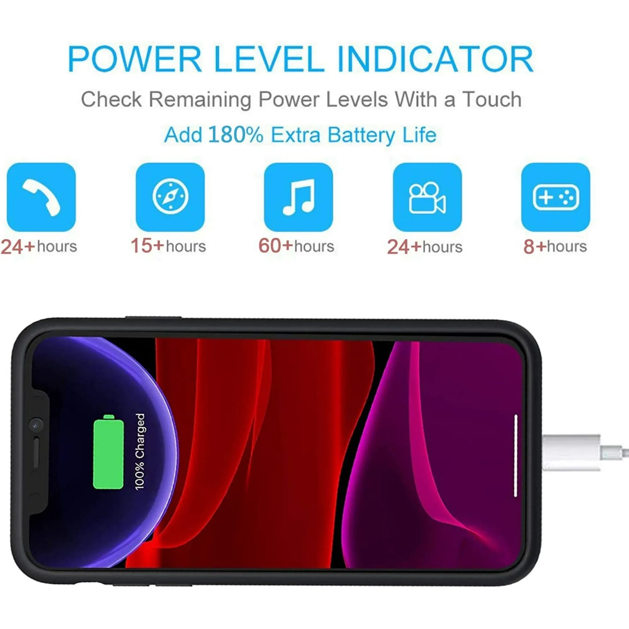 Entronix Apple iPhone XR Case - 7000mAh Battery Charger
