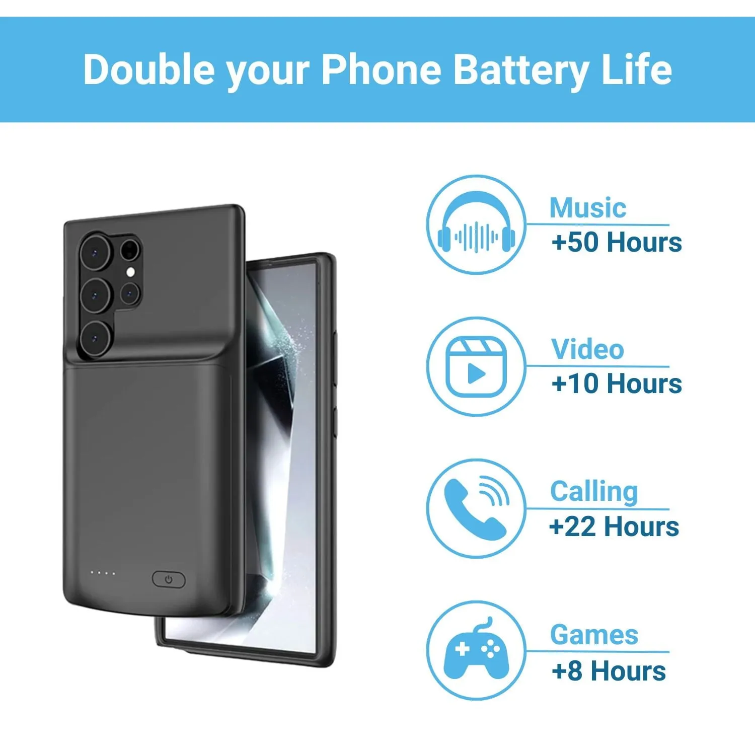 Entronix Samsung Galaxy S22 Ultra Case - 7000mAh Battery Charger