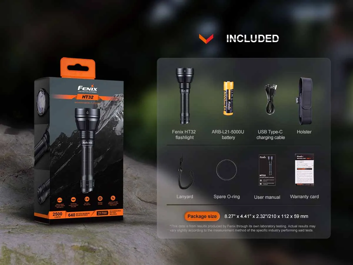 Fenix HT32 Flashlight with Red/Green LEDs