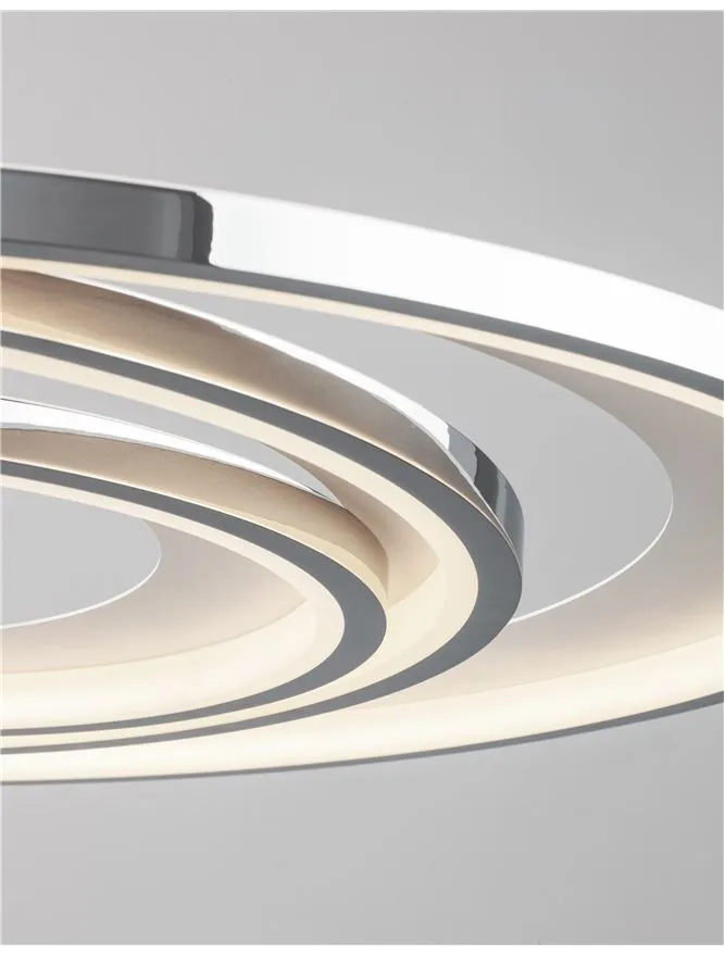 GAL Chrome Aluminium & Acrylic Dimmable Galactic Rings Pendant Large - ID 10474
