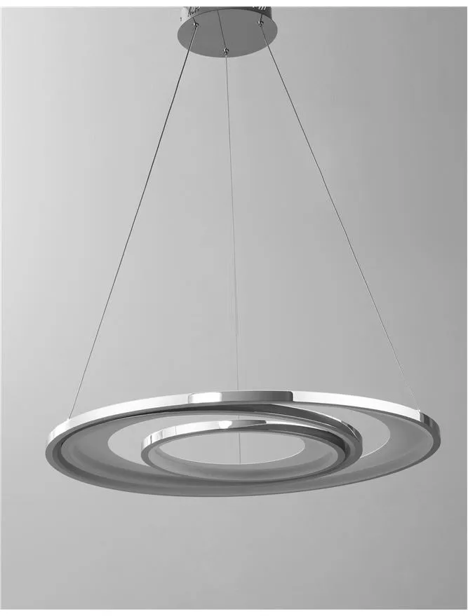 GAL Chrome Aluminium & Acrylic Dimmable Galactic Rings Pendant Large - ID 10474