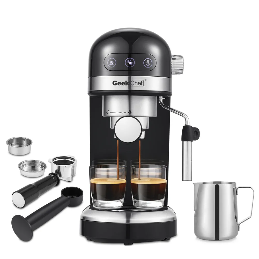 GEEK CHEF 1.4L Espresso Machine Coffee Maker Stainless Steel