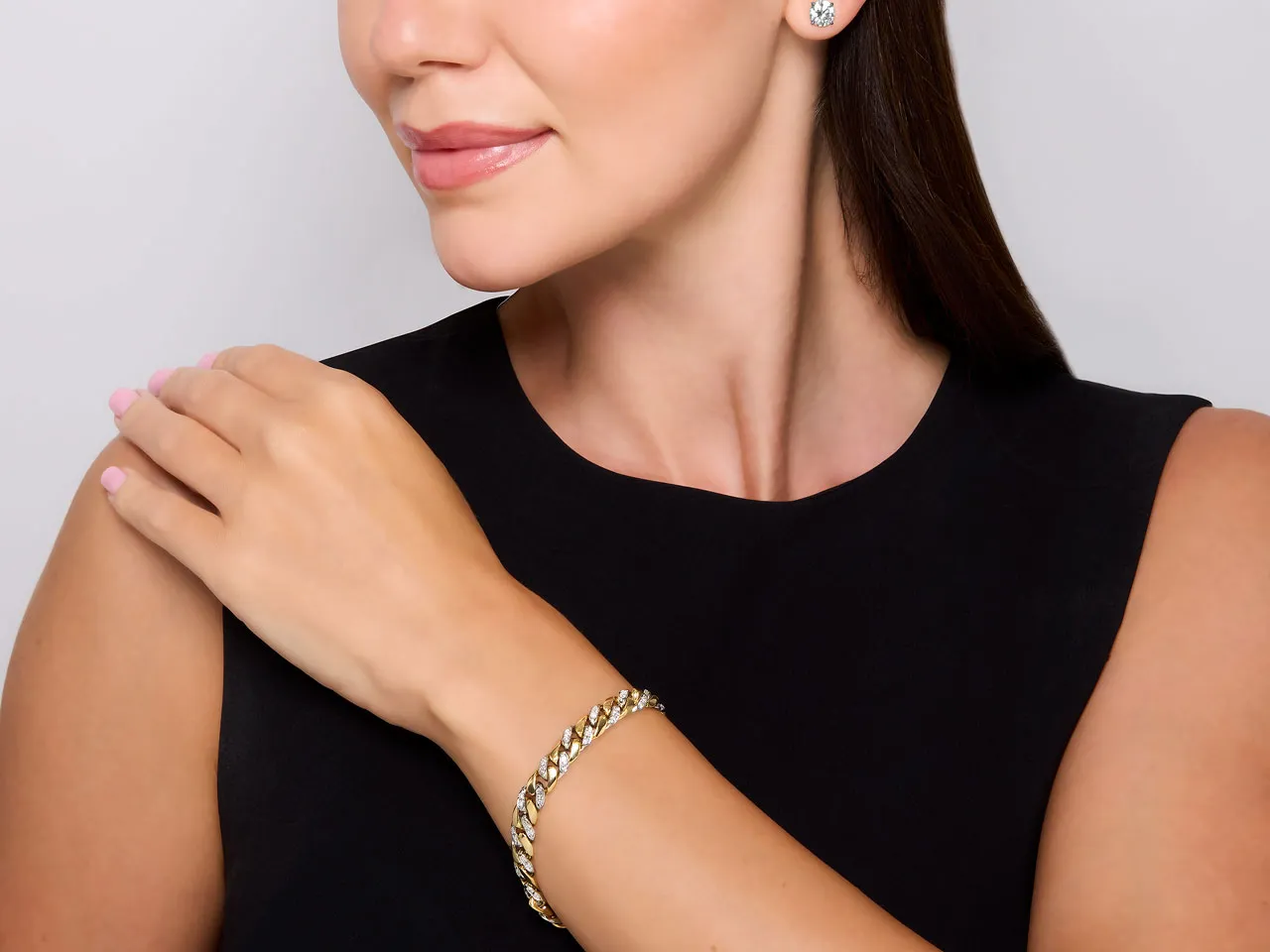 Gucci Diamond Curb Link Bracelet in 18K Gold