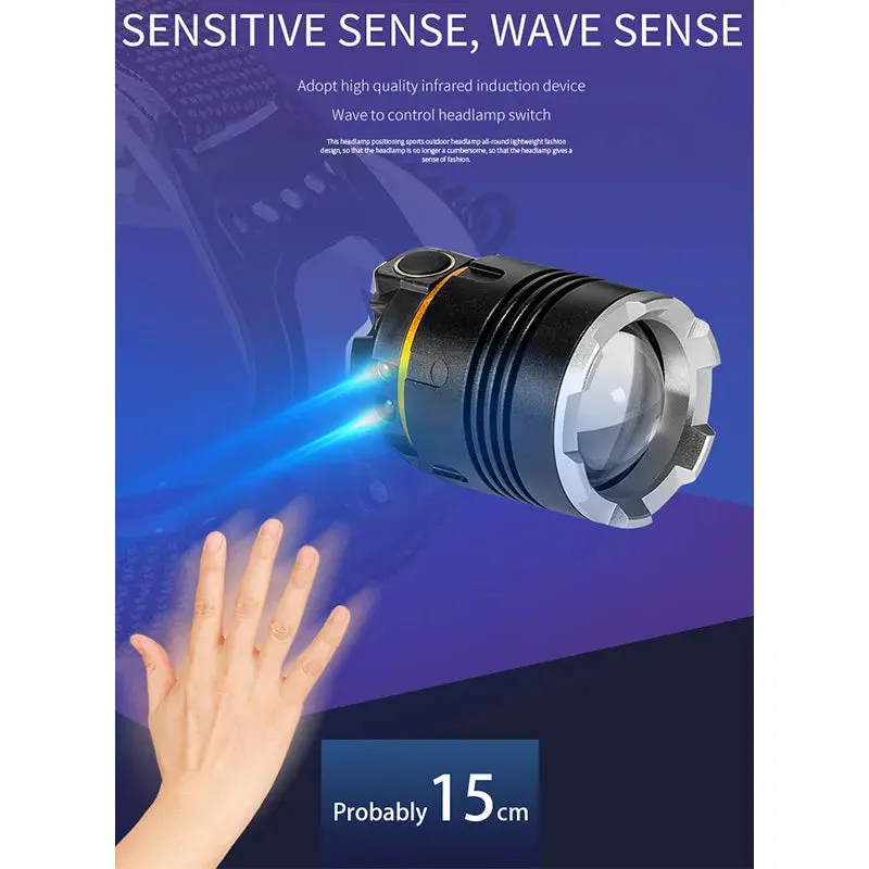 High Power Headlamp Flashlight LED Torch New XHP90 Sensor Headlight 18650 Rechargeable Fishing Camping Lantern