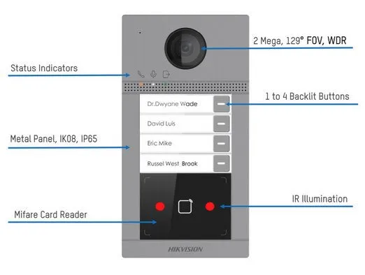 Hikvision Video Intercom Villa 1 Button Door Station DS-KV8113-WME1