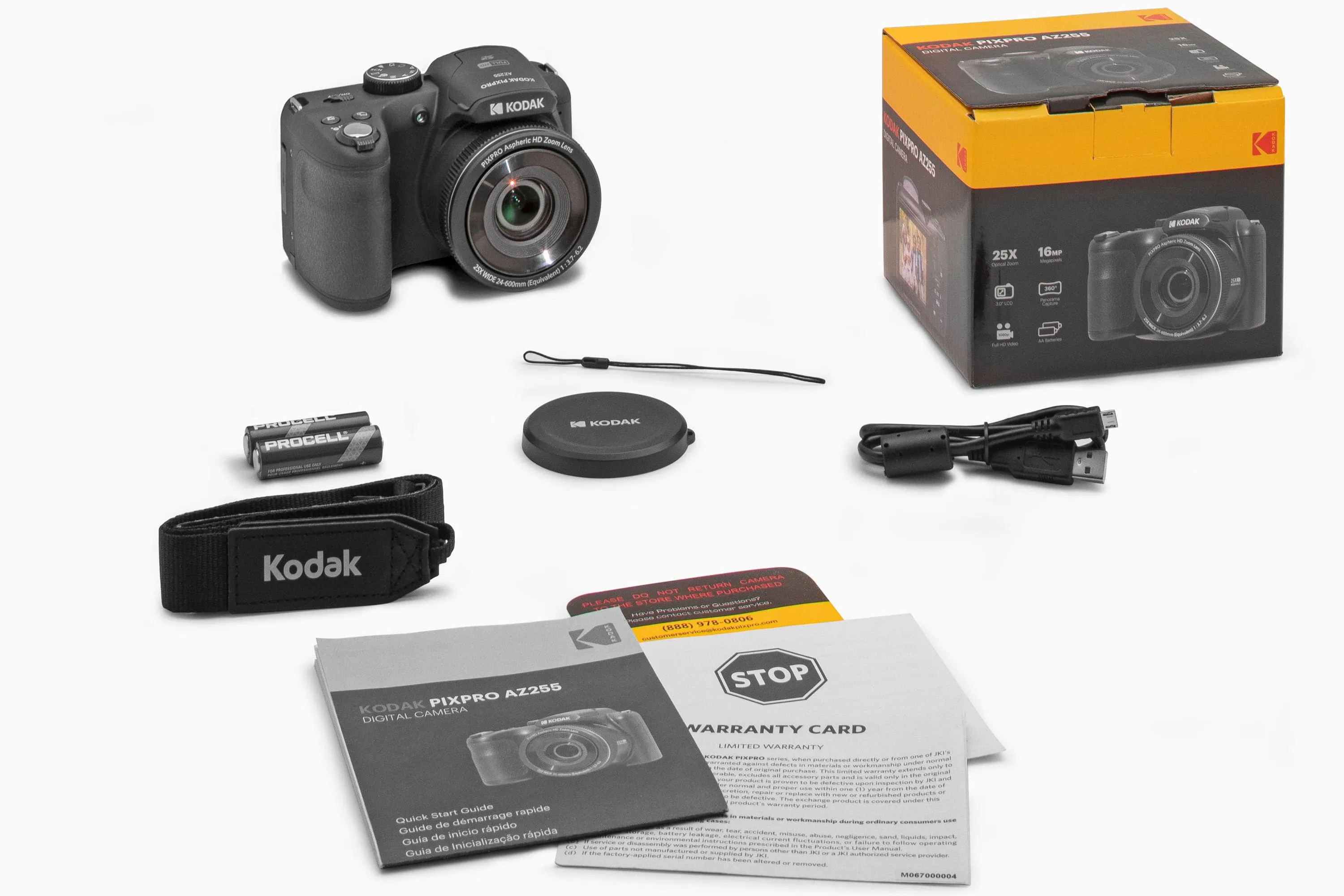 Kodak PIXPRO AZ255 Bridge Camera with 4x AA Batteries, 32GB SD, Case & Charger