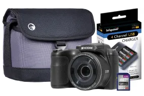 Kodak PIXPRO AZ255 Bridge Camera with 4x AA Batteries, 32GB SD, Case & Charger